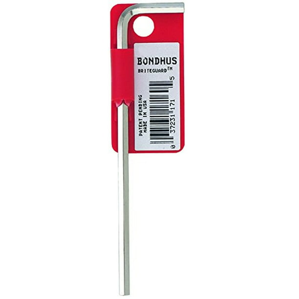 142mm Bondhus 17160 Tagged and Barcoded 4mm Ball End Tip Hex Key L-Wrench with BriteGuard Finish 